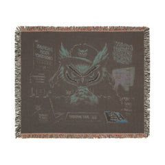 Detective Owl Woven Blanket — Noir Mystery Owl Throw for Cozy Home Decor