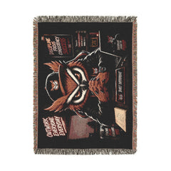 Detective Owl Woven Blanket — Noir Mystery Owl Throw for Cozy Home Decor
