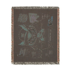 Detective Owl Woven Blanket — Noir Mystery Owl Throw for Cozy Home Decor