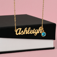 Personalized Name Necklace with Birthstone