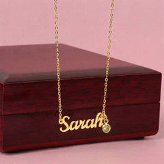 Personalized Name Necklace with Birthstone